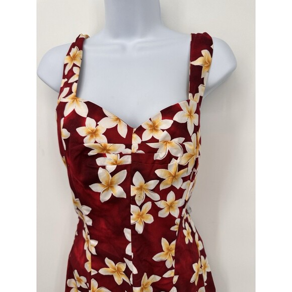 Vtg 80s Hawaiian Royal Creations Smocked Halter Pleated Bust Circle Sun Dress L - Picture 4 of 14